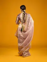 Lilac Tissue Silk Saree highlighted with Gota Detailing - Image 3