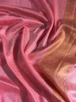 Pink Banarasi Silk Saree with Gold Zari Weaves - Image 5