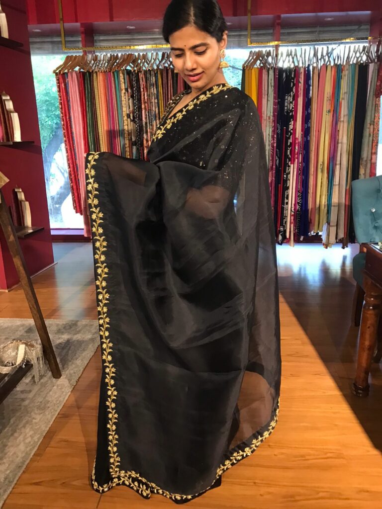 Black Organza Saree main image 1