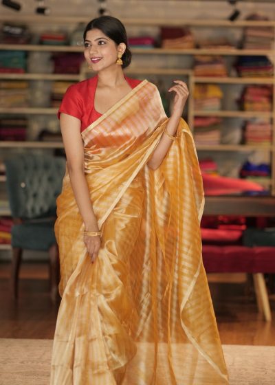 Haldi Yellow Pure Tissue Silk Saree