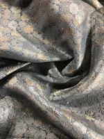 Blue Handloom Organza Silk Saree Highlighted with Kanchi Zari Border and Sequins Embroidery all over - Image 7