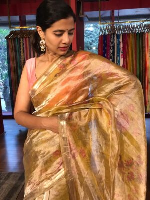 yellow Floral Sarees mirra clothing
