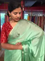 Sea Green Chiffon Silk Saree
