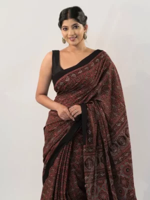 Ajrakh Saree mirra clothing