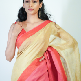 Elegant Linen Saree By Mirra Clothing