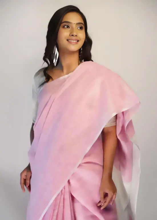 Beautiful Linen Saree by Mirra clothing