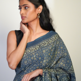 Beautiful Ajrakh Saree by Mirra Clothing