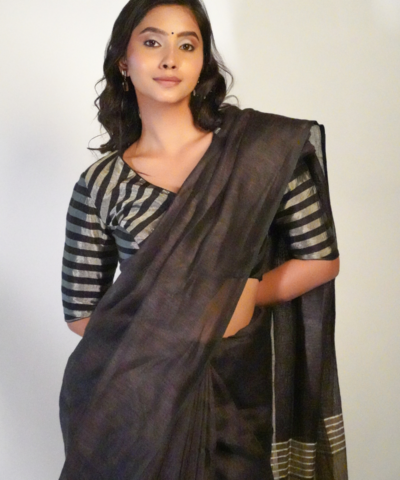 Beautiful pure Linen Saree by Mirra Clothing