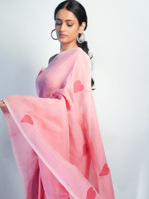 Elegant Linen Saree from Mirra Clothing