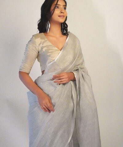 Elegant Linen Saree By Mirra Clothing