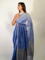 Soft and Elegant Handwoven Linen Saree By Mirra Clothing