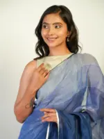 Elegant Sea Green Linen Saree By Mirra Clothing