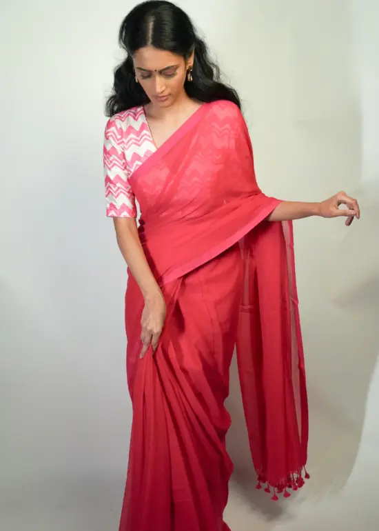 Handwoven Linen Saree By Mirra Clothing