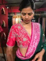 Pink Raw silk Blouse by Mirra clothing