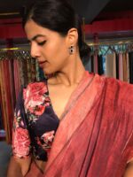 Purple Printed Crepe Silk Blouse - Image 2