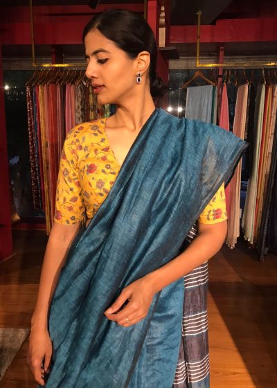 Beautiful Linen Saree By Mirra Clothing