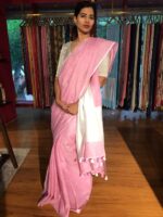 Breautiful Handwoven Linen Saree By Mirra Clothing