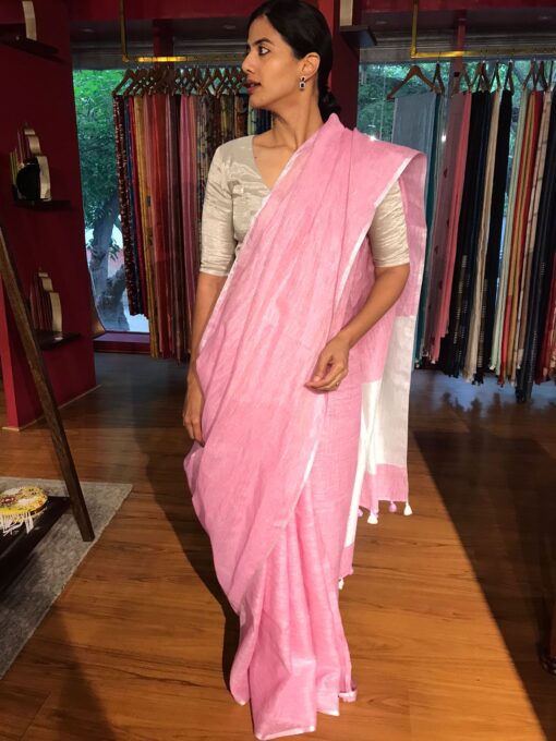Light weight and comfort Linen Saree By Mirra Clothing