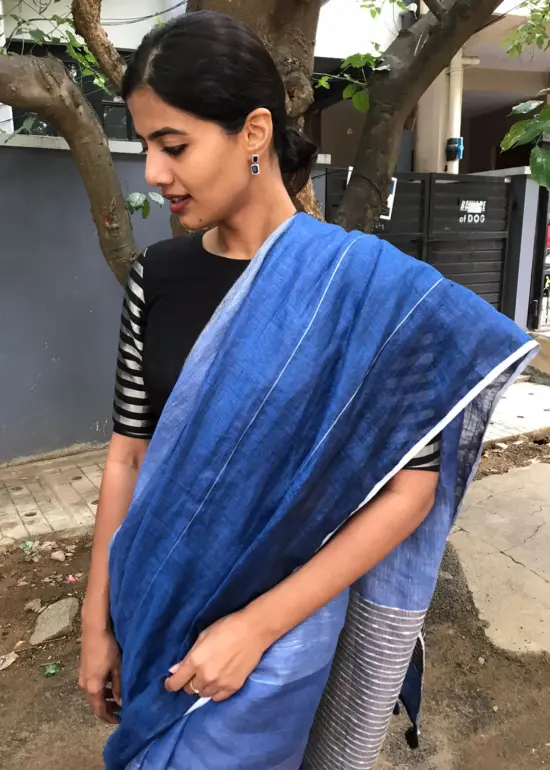 Beautiful Linen Saree By Mirra Clothing