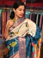Paired up with Tussar Silk Blouse By Mirra Clothing