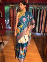Elegant Handpainted Tussar saree By Mirra Clothing