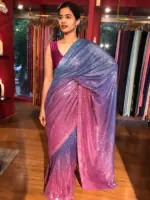 Evening wear saree by Mirra clothing.