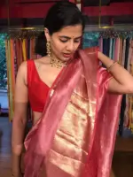 Red Raw Silk Blouse