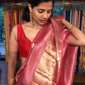 Red Raw Silk Blouse