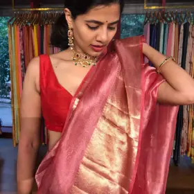 Red Raw Silk Blouse
