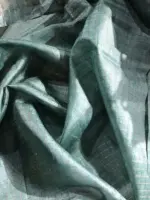 Pista Green Printed Tussar Silk Saree - Image 8