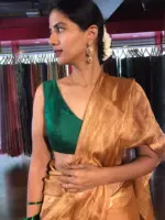 Bottle Green Cotton Silk Blouse