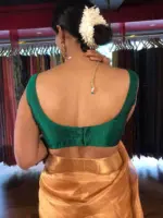 Bottle Green Cotton Silk Blouse - Image 3