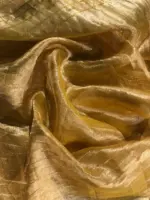 Yellow Tissue Silk Saree with Gold Zari Border - Image 10