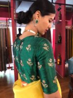 Green Silk Embroidered Blouse - Image 4