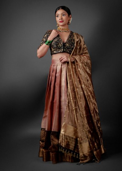 Banarasi Brocade Silk Lehenga by Mirra Clothing