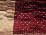 Maroon Dual Tone Tissue Silk Saree highlighted with Zari Motifs and Gota Border - Image 6