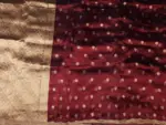 Maroon Dual Tone Tissue Silk Saree highlighted with Zari Motifs and Gota Border - Image 6