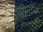 Peacock Dual Tone Tissue Silk Saree highlighted with Zari Motifs and Gota Border - Image 4