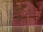 Reddish Pink Tissue Silk Saree with Gold Zari weaves - Image 6