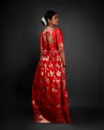 Red Banarasi Silk Dress - Image 5