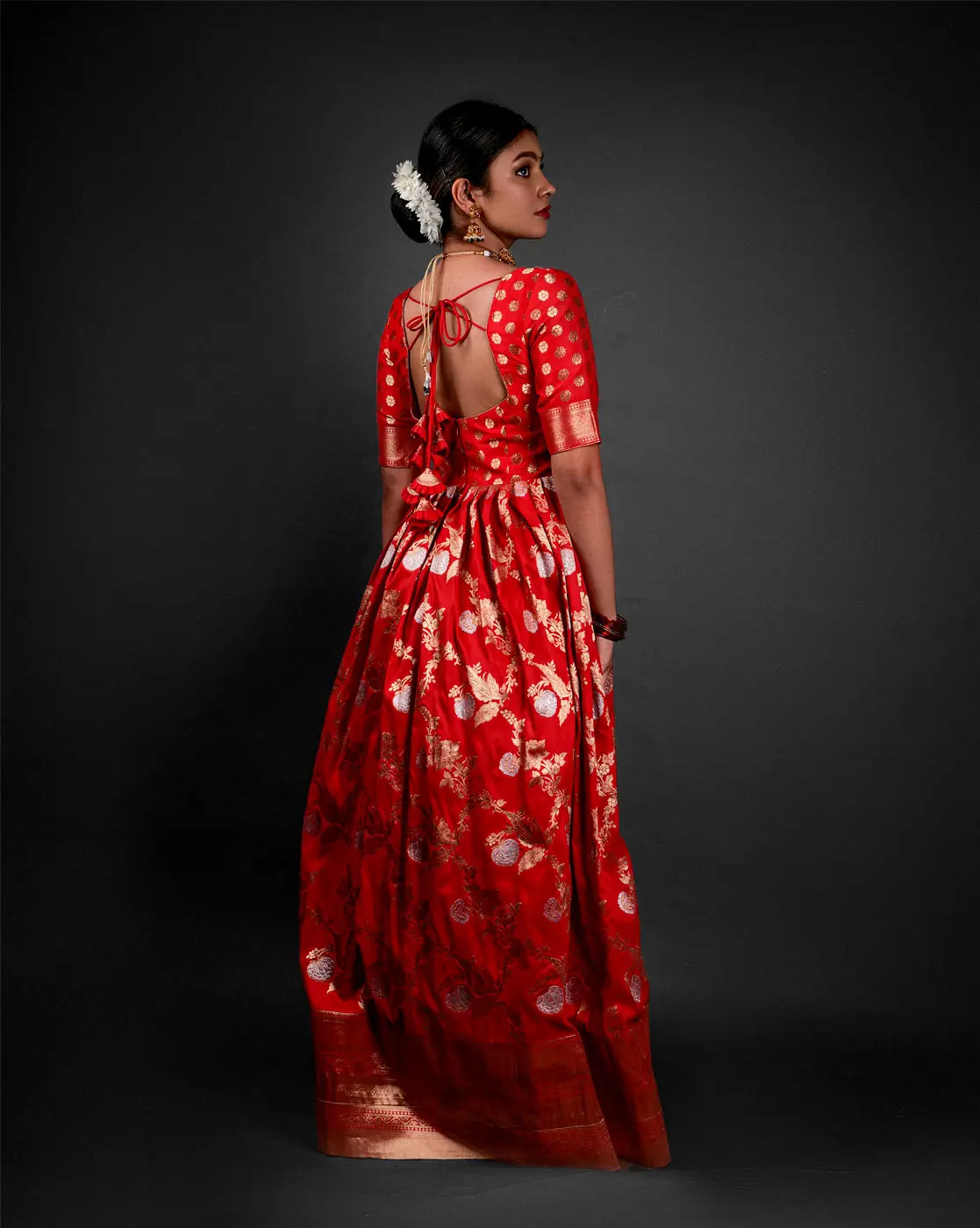 buy silk dress online Buy Red Banarasi Silk Dress Online