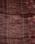 Brown Printed Crushed Tissue Silk Saree - Image 5