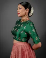 Green Embroidered Blouse Lehenga Set (Set of 2) - Image 2