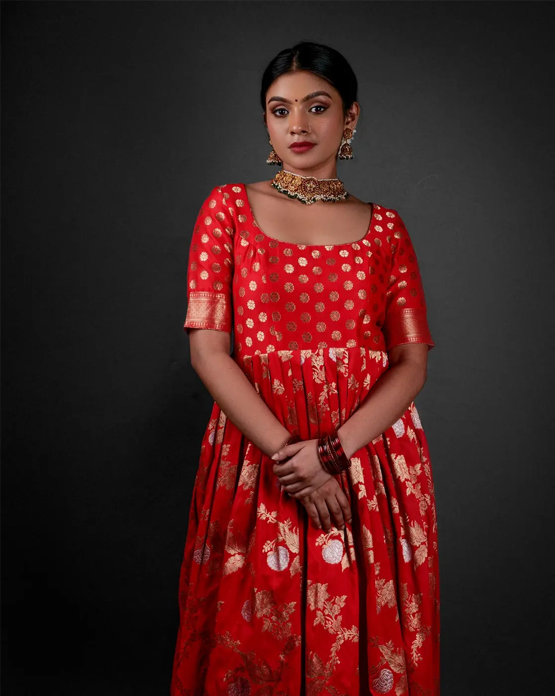 banarasi silk dress for women Buy Plus Size Gulmohar Sitara Banarasi Silk Dress | Apella