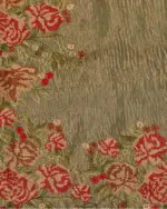 Green Crushed Tissue Silk Saree with Cutwork Embroidery - Image 5
