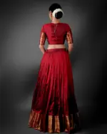 Maroon Silk Lehenga Set(Set of 2) - Image 2