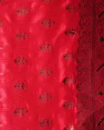 Rani Pink Banarasi Georgette Saree With Gold Zari weaves - Image 6