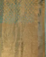 Pista Green Crushed Tissue Silk Saree with Gold Zari Weaves - Image 5