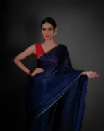 Navy Blue Chiffon Saree