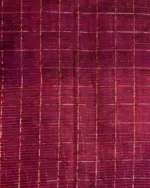 Coffee Brown Chequered Handwoven Mangalagiri Silk Saree - Image 6